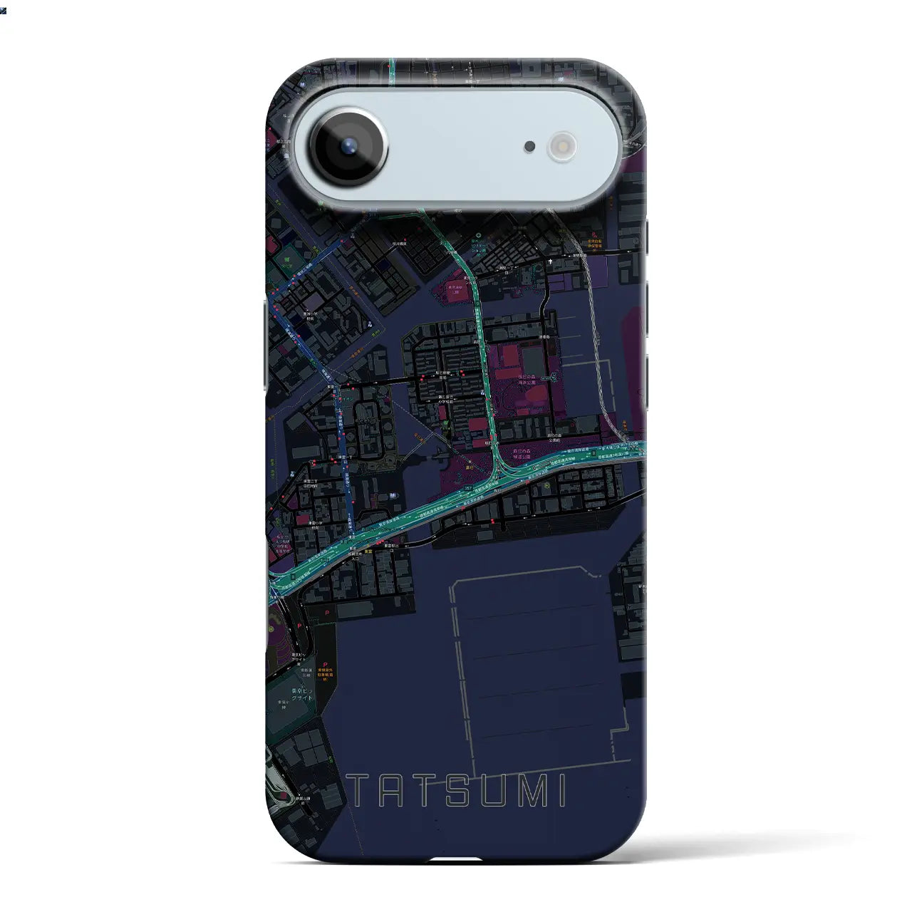 【辰巳（東京都）】地図柄iPhoneケース（バックカバータイプ）