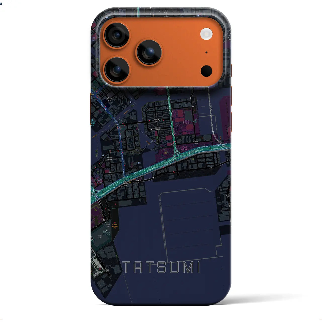 【辰巳（東京都）】地図柄iPhoneケース（バックカバータイプ）