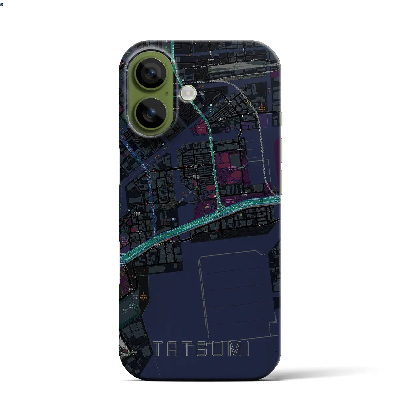 【辰巳（東京都）】地図柄iPhoneケース（バックカバータイプ）