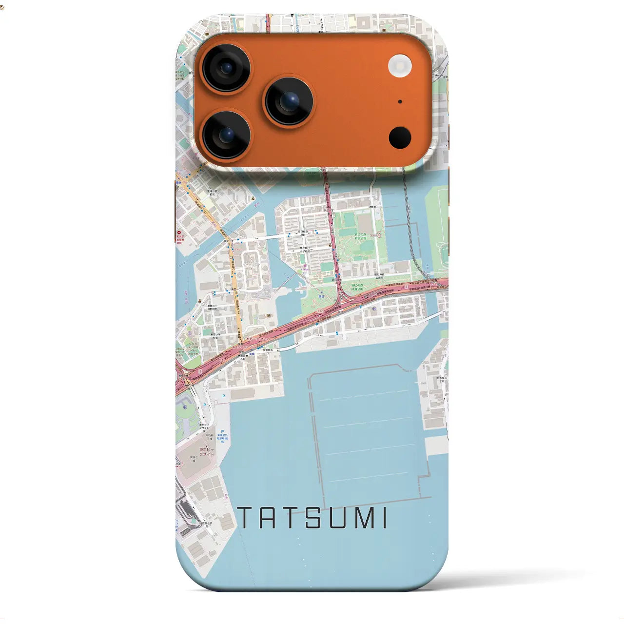 【辰巳（東京都）】地図柄iPhoneケース（バックカバータイプ）