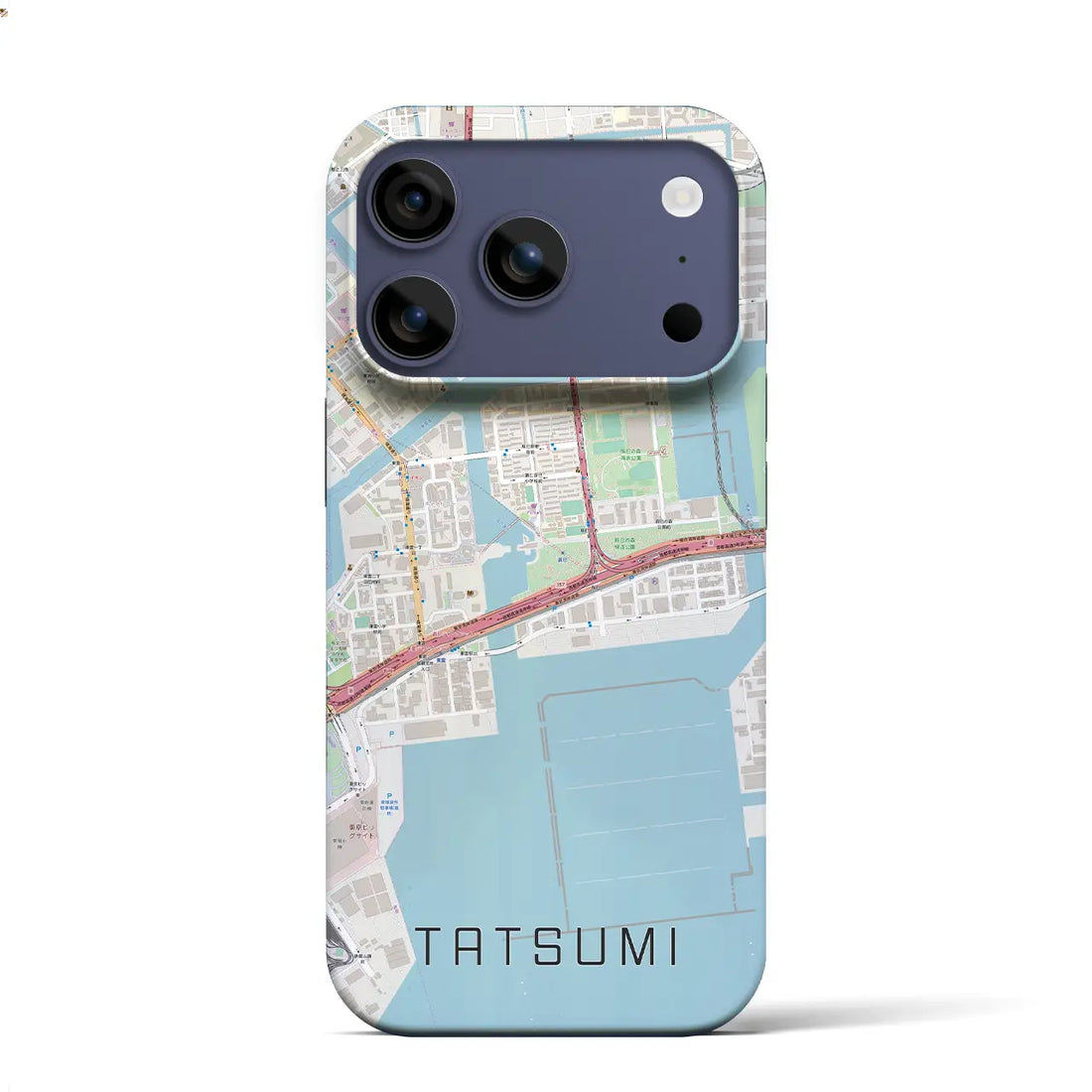 【辰巳(東京都)】地図柄iPhoneケース(バックカバータイプ)ブラック・iPhone 17 Pro Max 用
