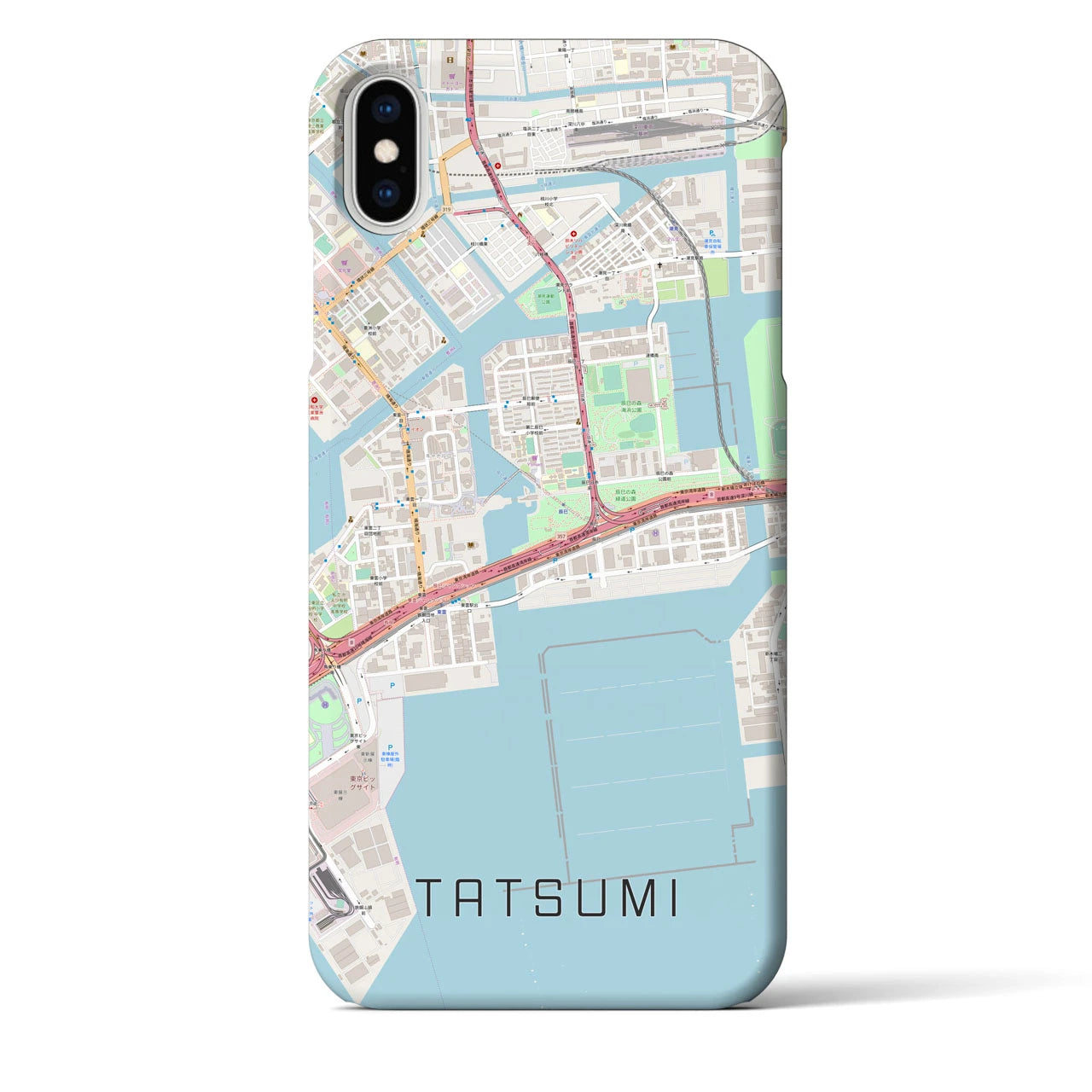 【辰巳（東京都）】地図柄iPhoneケース（バックカバータイプ）