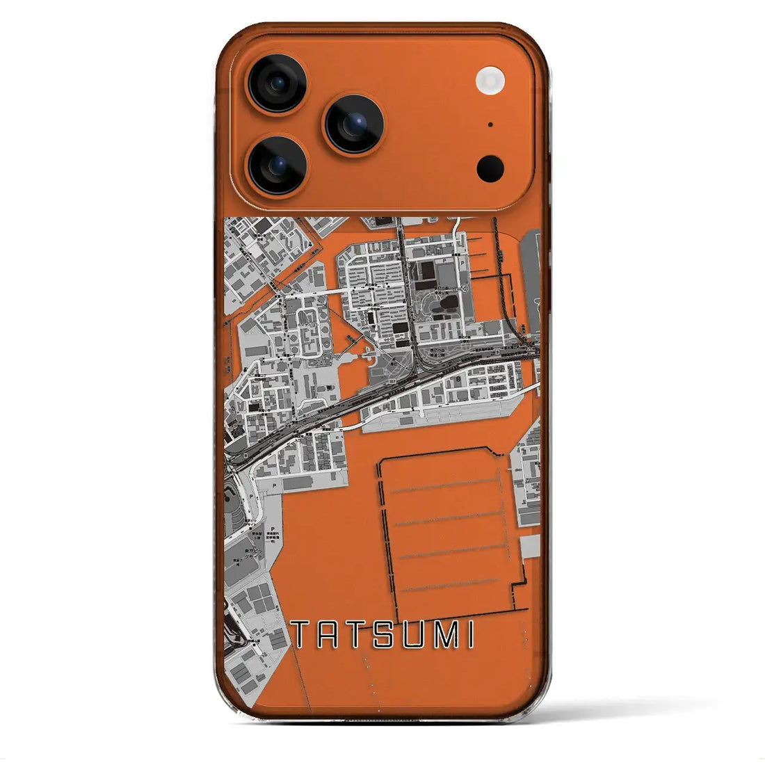 【辰巳（東京都）】地図柄iPhoneケース（クリアタイプ）