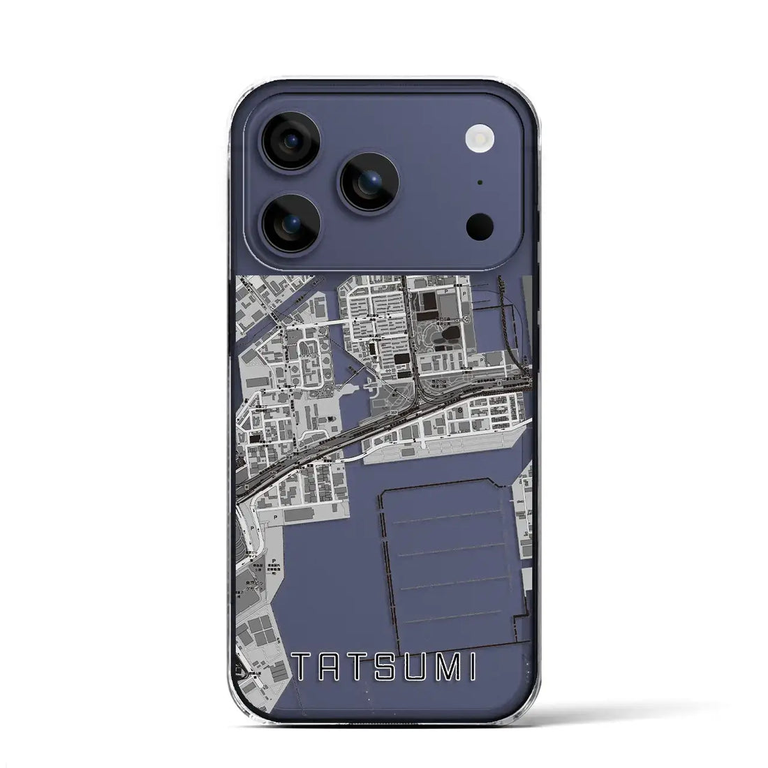 【辰巳（東京都）】地図柄iPhoneケース（クリアタイプ）モノトーン・iPhone 17 Pro Max 用