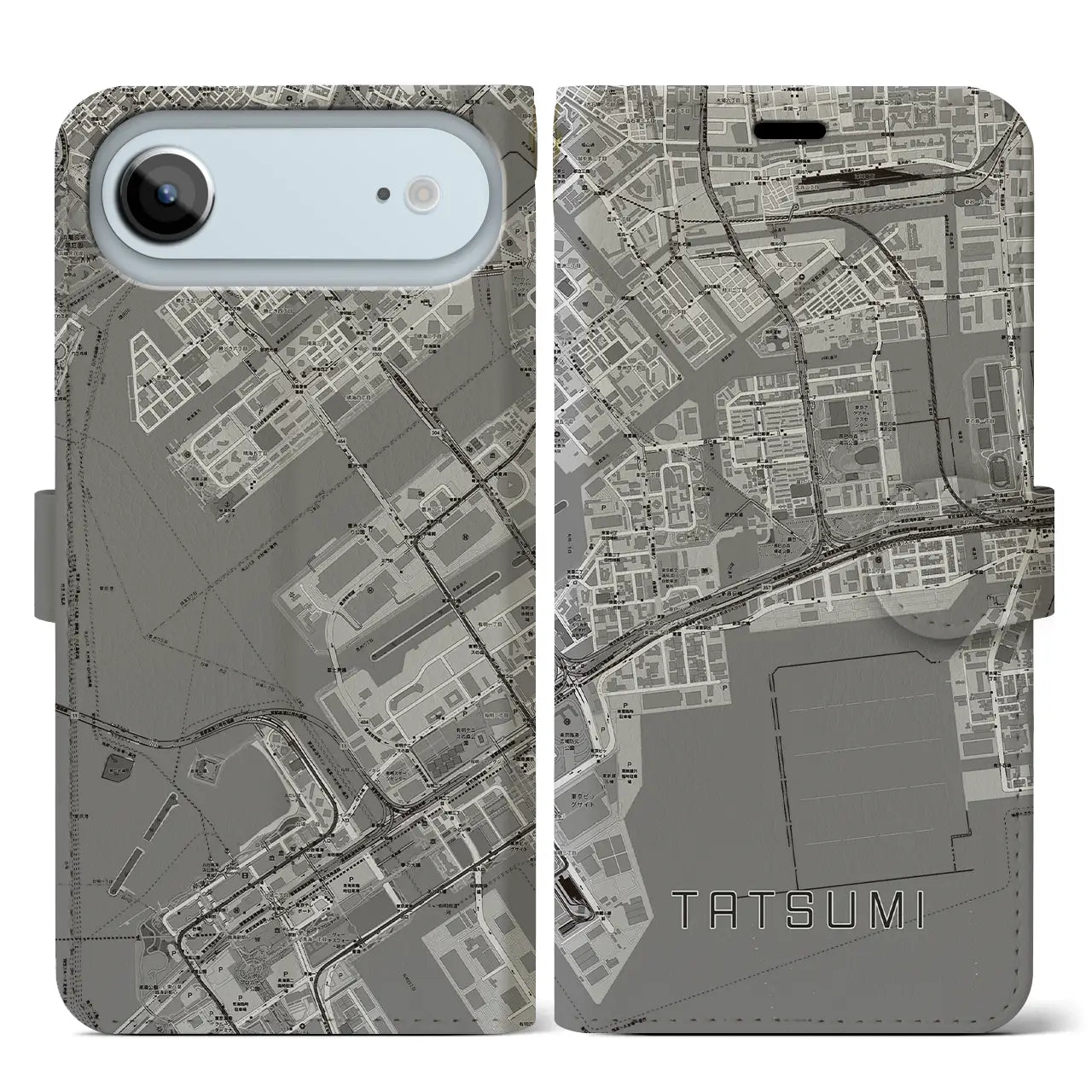 【辰巳（東京都）】地図柄iPhoneケース（手帳タイプ）