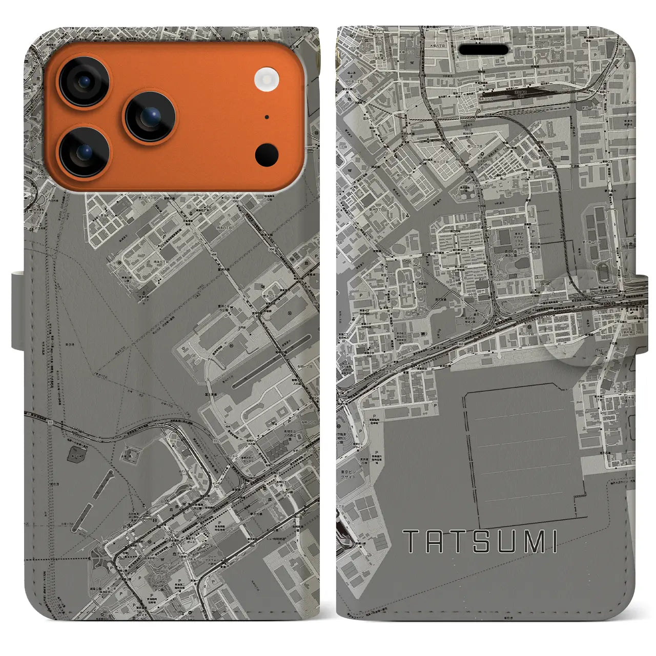 【辰巳（東京都）】地図柄iPhoneケース（手帳タイプ）