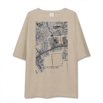 【辰巳（東京都）】地図柄ビッグシルエットTシャツ