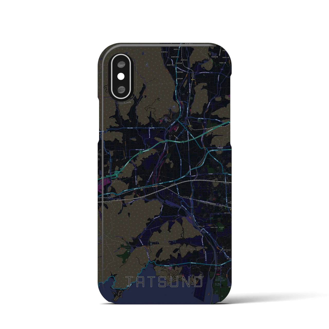 【たつの（兵庫県）】地図柄iPhoneケース（バックカバータイプ）
