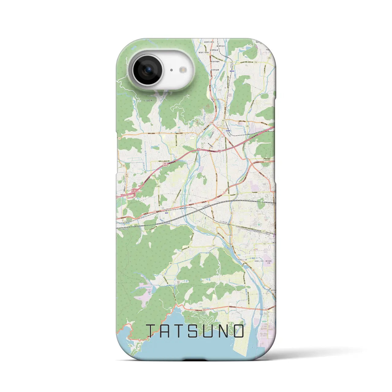 【たつの（兵庫県）】地図柄iPhoneケース（バックカバータイプ）