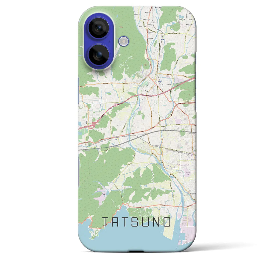 【たつの(兵庫県)】地図柄iPhoneケース(バックカバータイプ)ナチュラル・iPhone 16 Pro Max 用