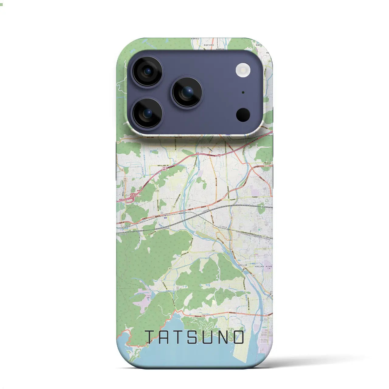 【たつの（兵庫県）】地図柄iPhoneケース（バックカバータイプ）