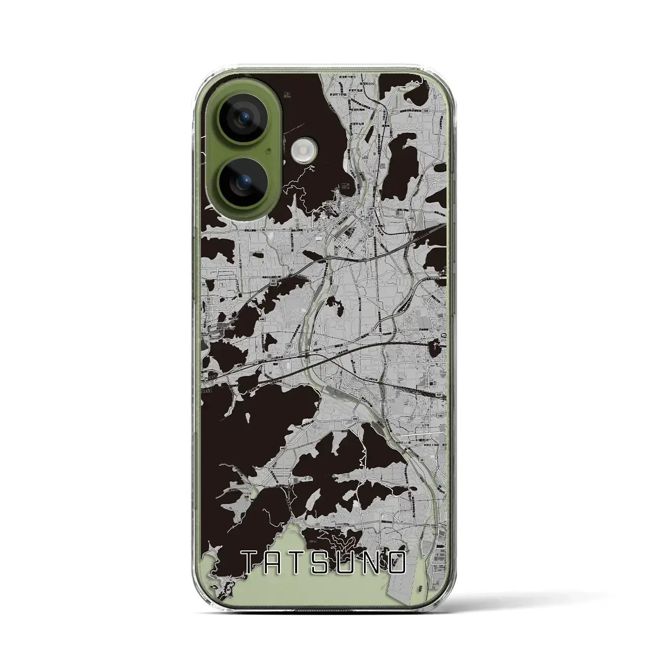 【たつの（兵庫県）】地図柄iPhoneケース（クリアタイプ）