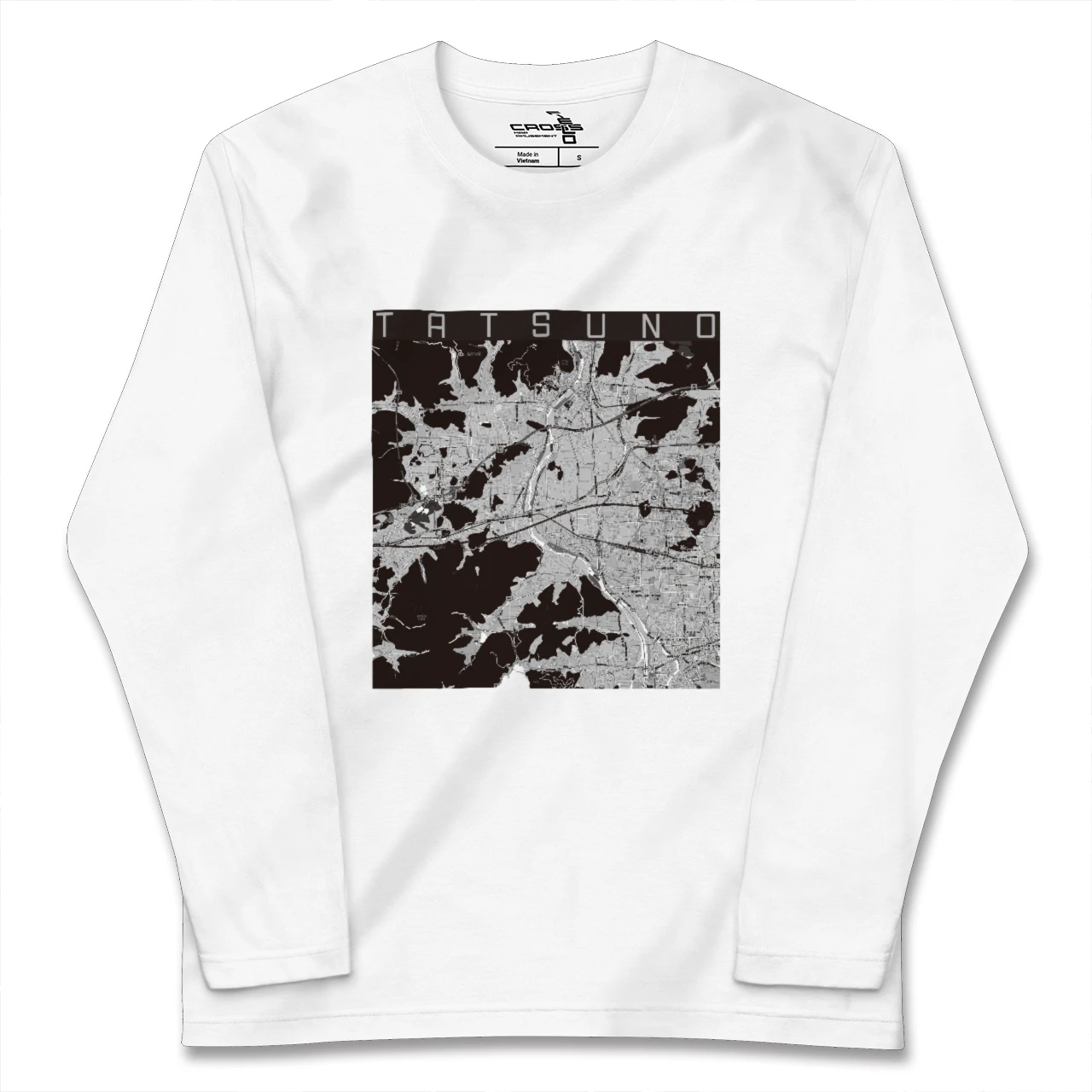 【たつの（兵庫県）】地図柄ロングスリーブTシャツ