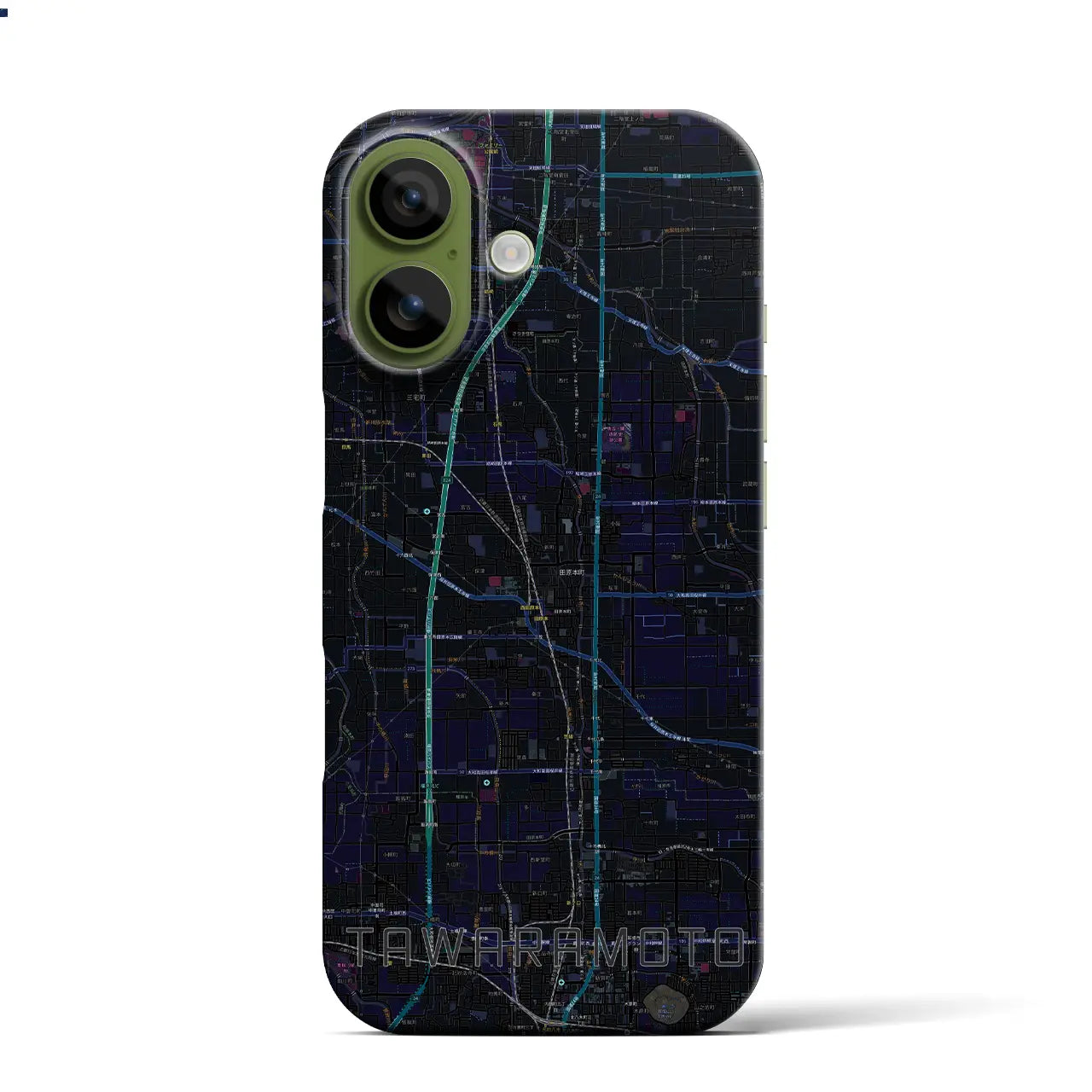 【田原本（奈良県）】地図柄iPhoneケース（バックカバータイプ）