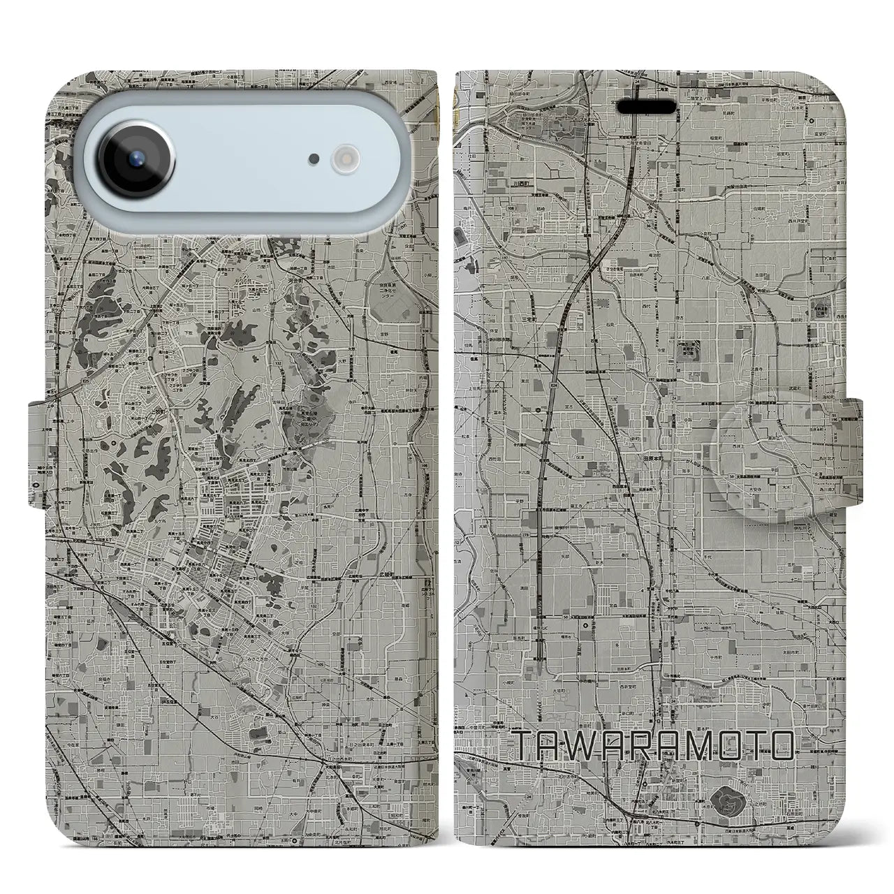 【田原本（奈良県）】地図柄iPhoneケース（手帳タイプ）