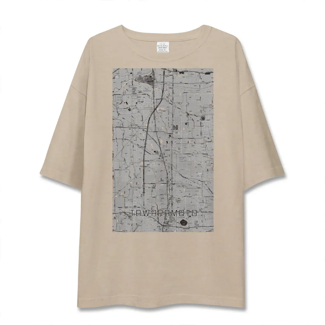 【田原本（奈良県）】地図柄ビッグシルエットTシャツ
