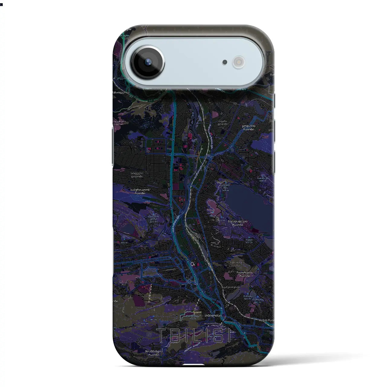 【トビリシ（ジョージア）】地図柄iPhoneケース（バックカバータイプ）