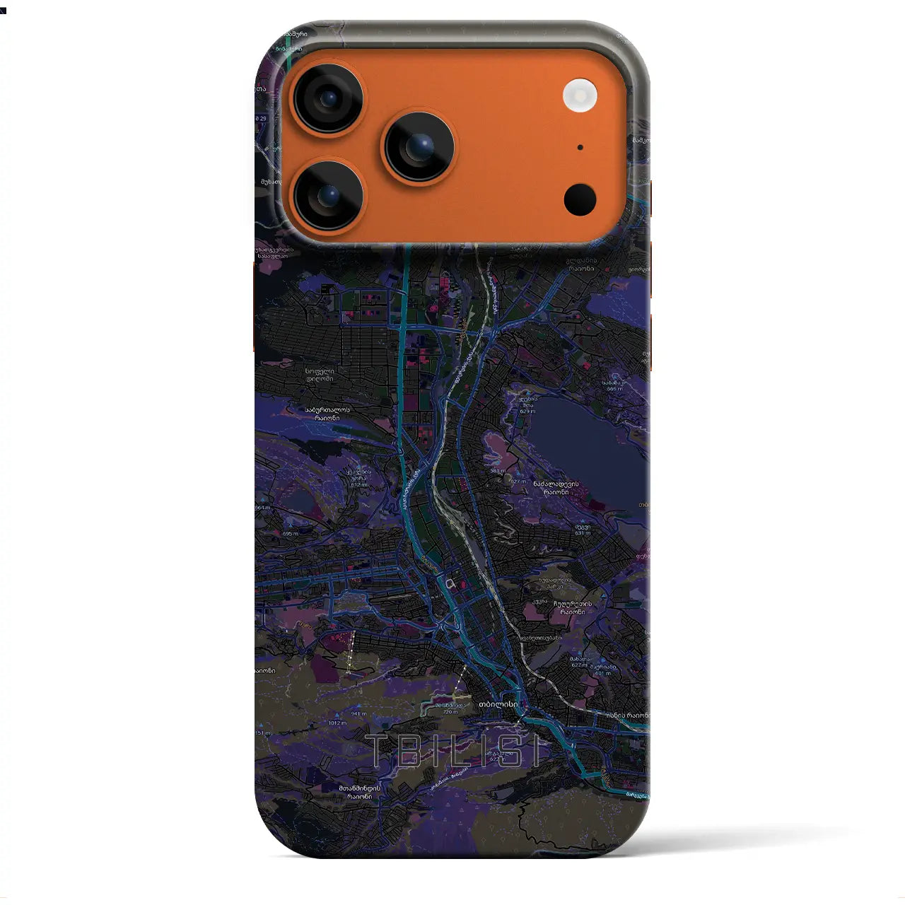 【トビリシ（ジョージア）】地図柄iPhoneケース（バックカバータイプ）