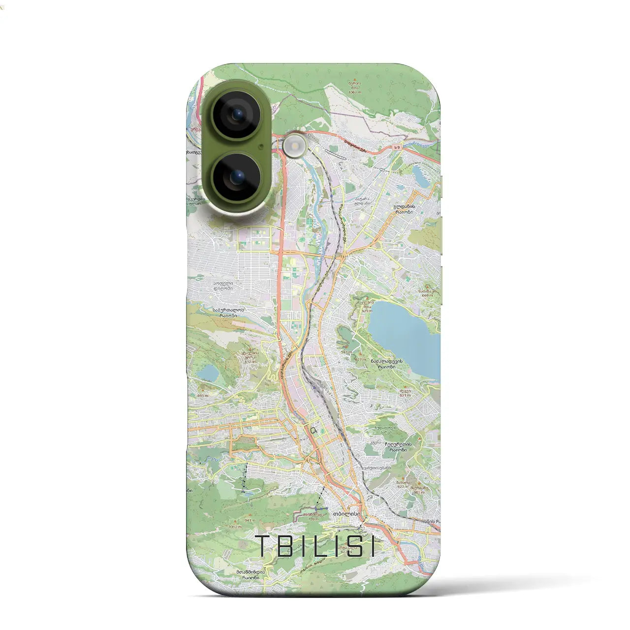 【トビリシ（ジョージア）】地図柄iPhoneケース（バックカバータイプ）ブラック・iPhone 17 Pro Max 用