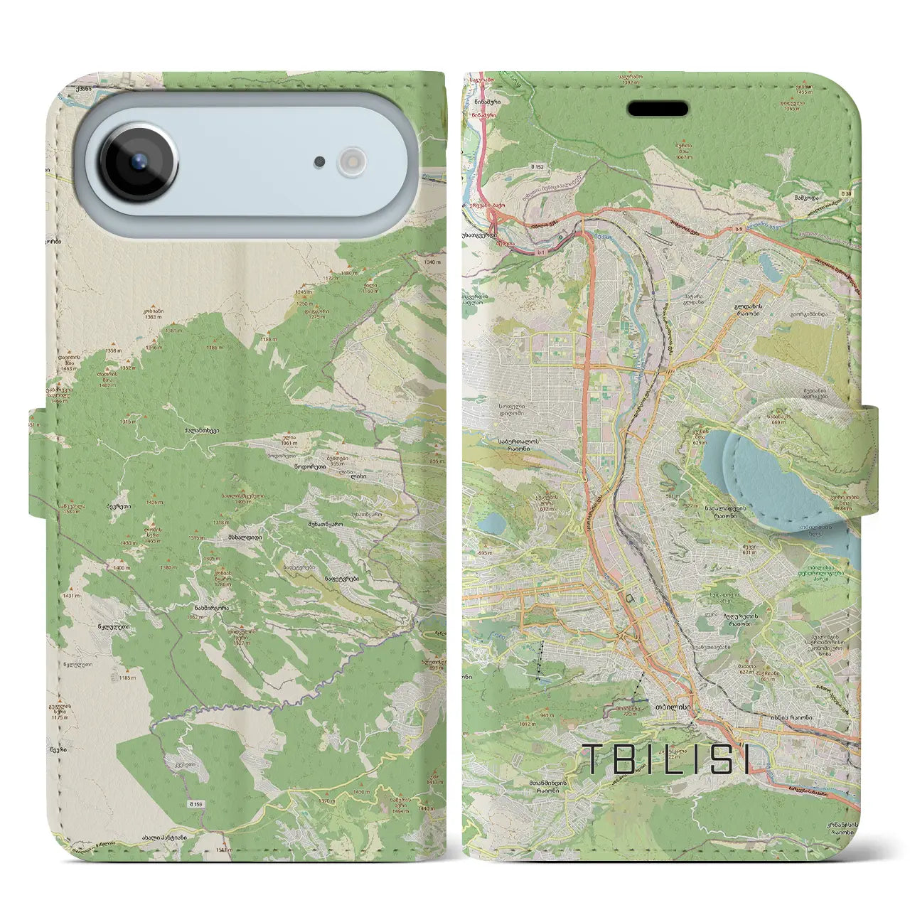 【トビリシ（ジョージア）】地図柄iPhoneケース（手帳タイプ）