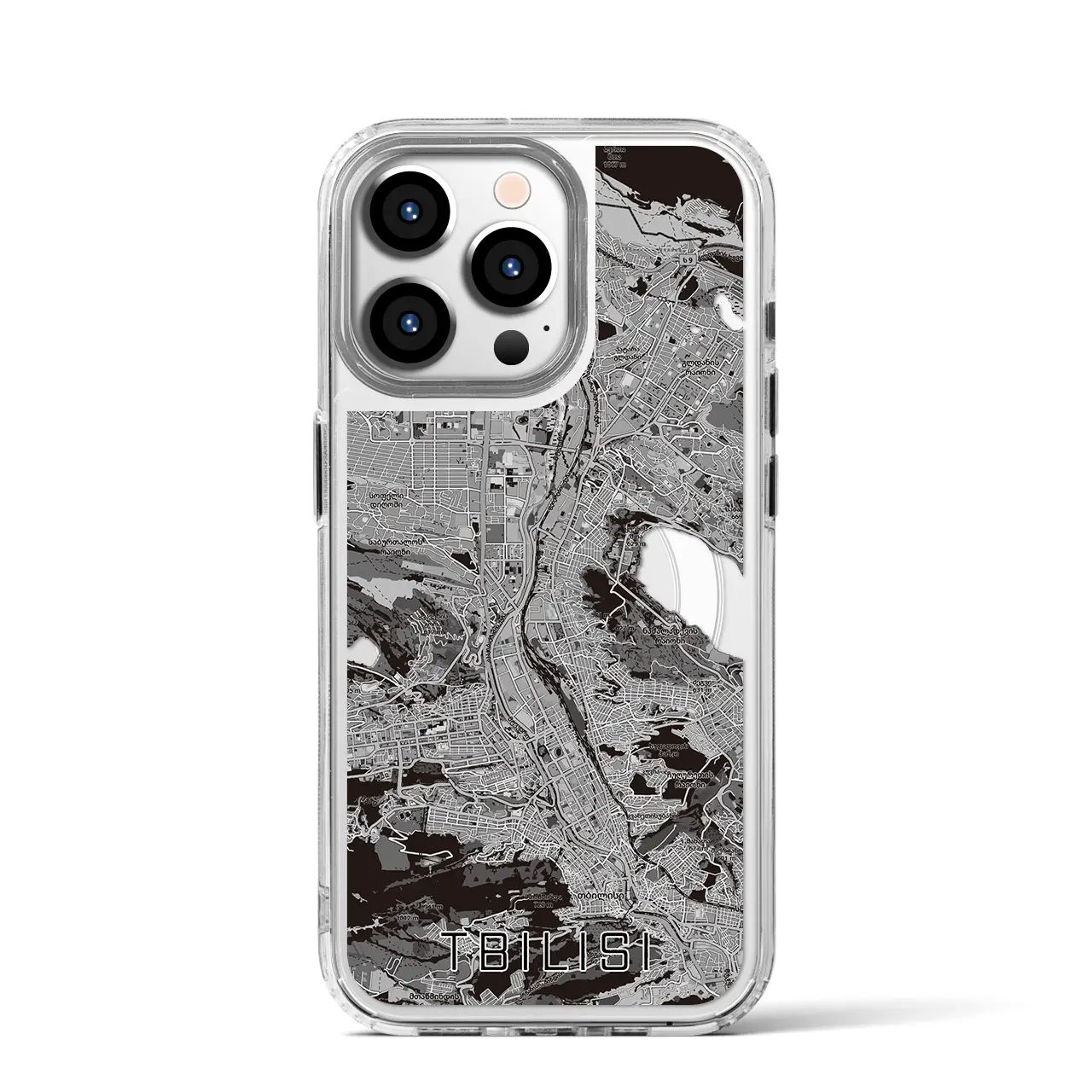 【トビリシ（ジョージア）】地図柄iPhoneケース（MagSafeタイプ）