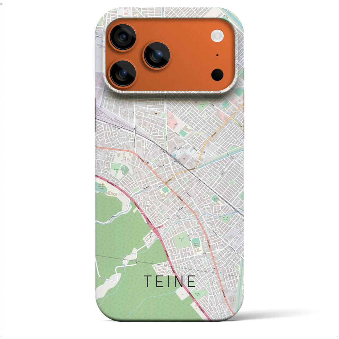 【手稲（北海道）】地図柄iPhoneケース（バックカバータイプ）ナチュラル・iPhone 17 Pro Max 用