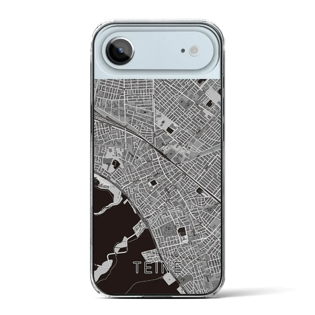 【手稲（北海道）】地図柄iPhoneケース（クリアタイプ）モノトーン・iPhone 17 Pro Max 用