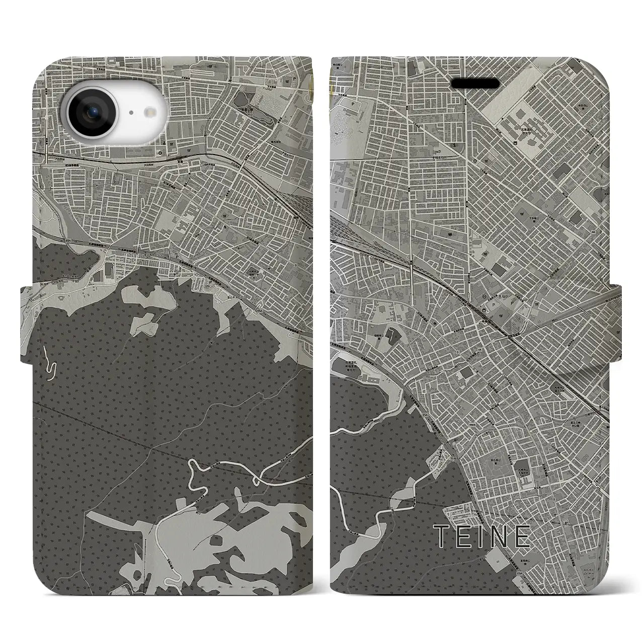【手稲（北海道）】地図柄iPhoneケース（手帳タイプ）