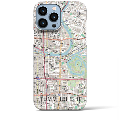 【天満橋（大阪府）】地図柄iPhoneケース（バックカバータイプ）ナチュラル・iPhone 13 Pro Max 用