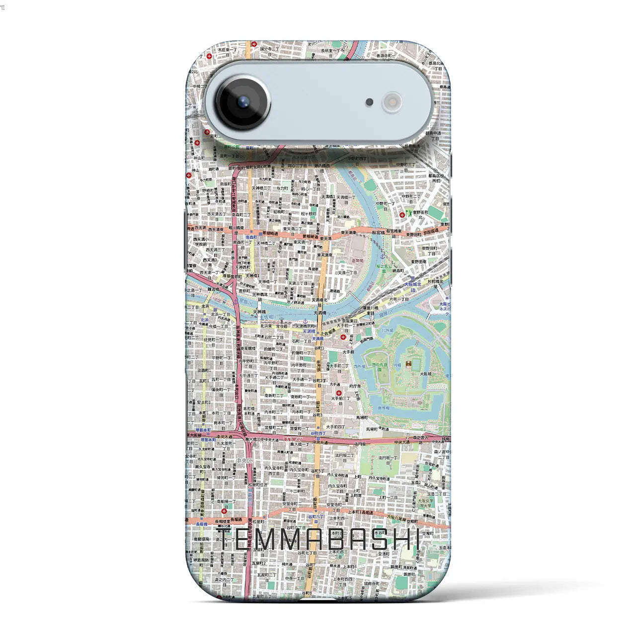 【天満橋（大阪府）】地図柄iPhoneケース（バックカバータイプ）