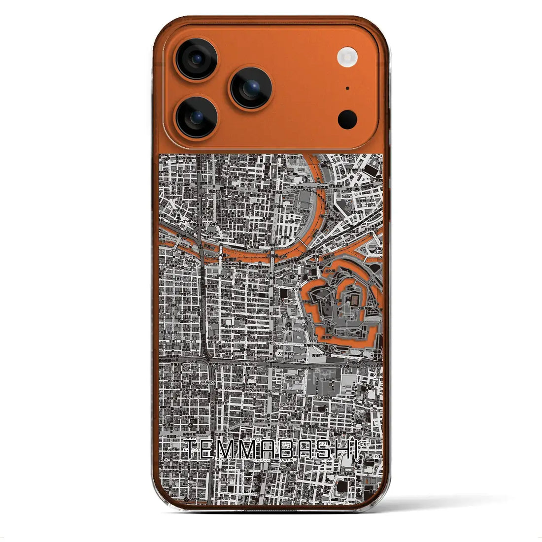【天満橋（大阪府）】地図柄iPhoneケース（クリアタイプ）