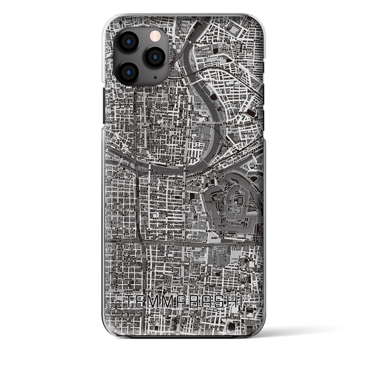 【天満橋（大阪府）】地図柄iPhoneケース（クリアタイプ）