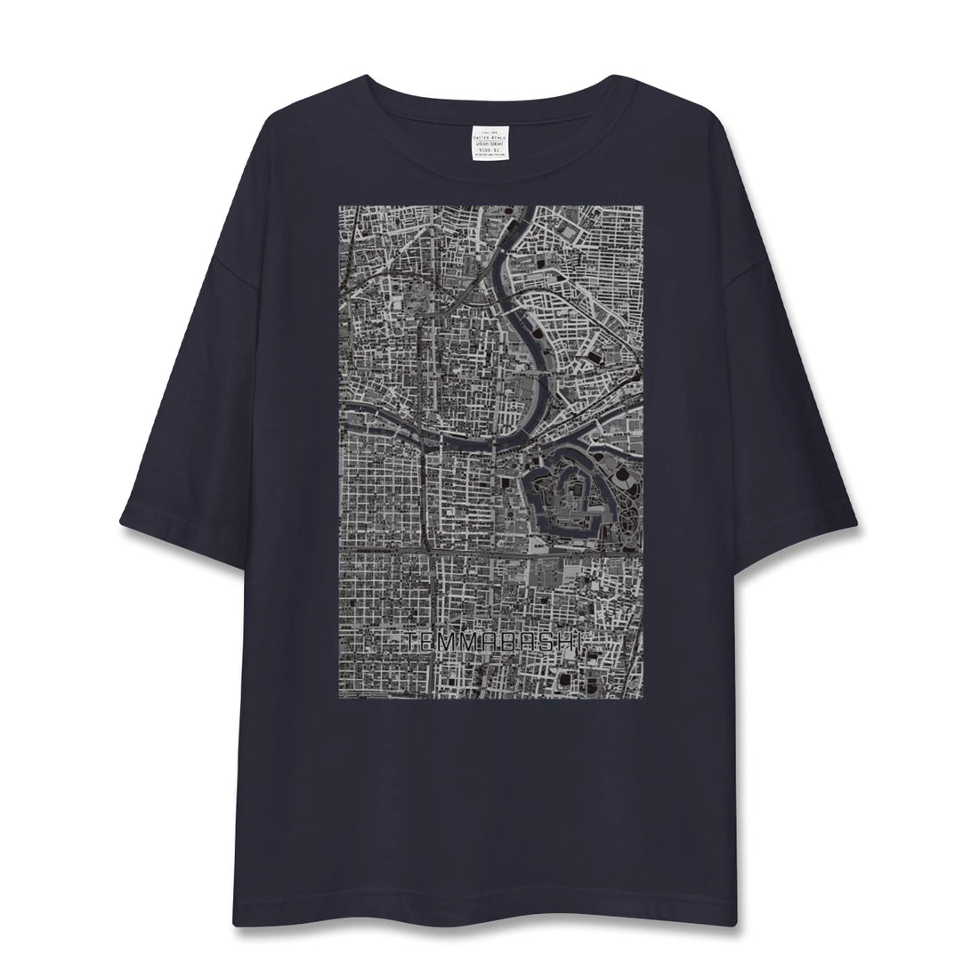 【天満橋(大阪府)】地図柄ビッグシルエットTシャツ