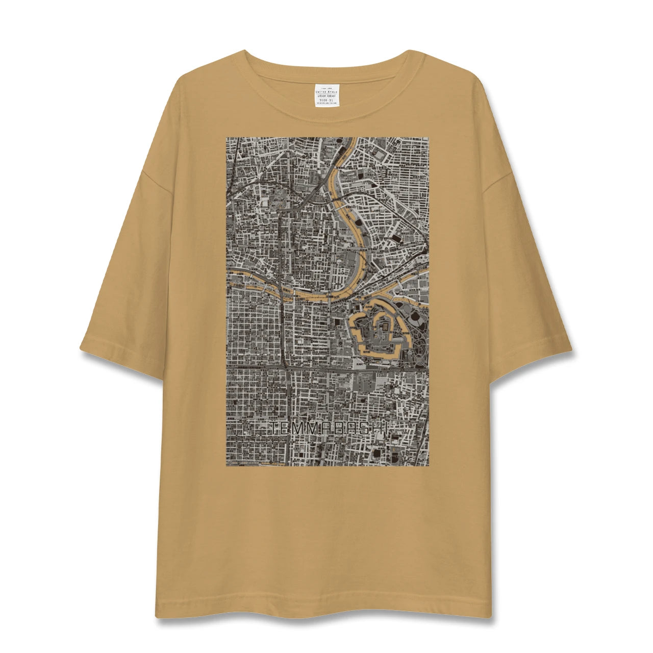 【天満橋（大阪府）】地図柄ビッグシルエットTシャツ