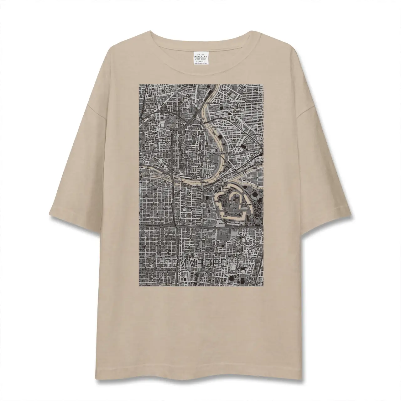 【天満橋（大阪府）】地図柄ビッグシルエットTシャツ