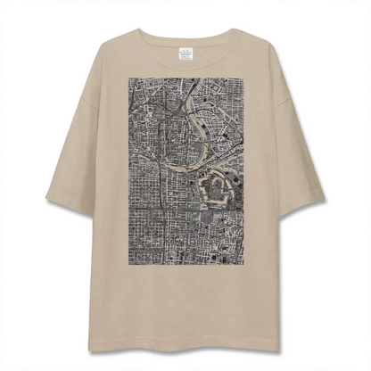 【天満橋（大阪府）】地図柄ビッグシルエットTシャツ