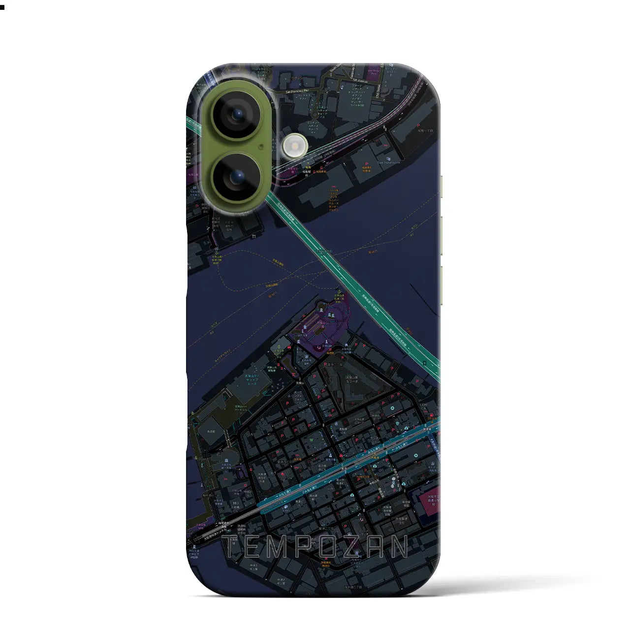 【天保山（大阪府）】地図柄iPhoneケース（バックカバータイプ）