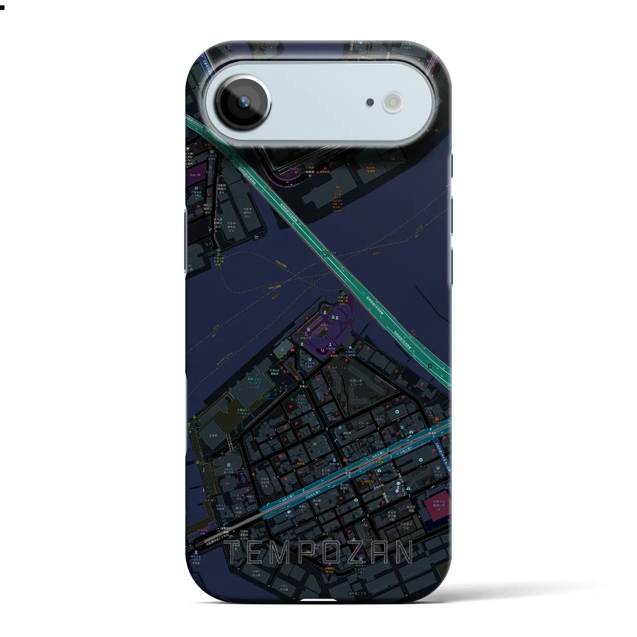 【天保山（大阪府）】地図柄iPhoneケース（バックカバータイプ）