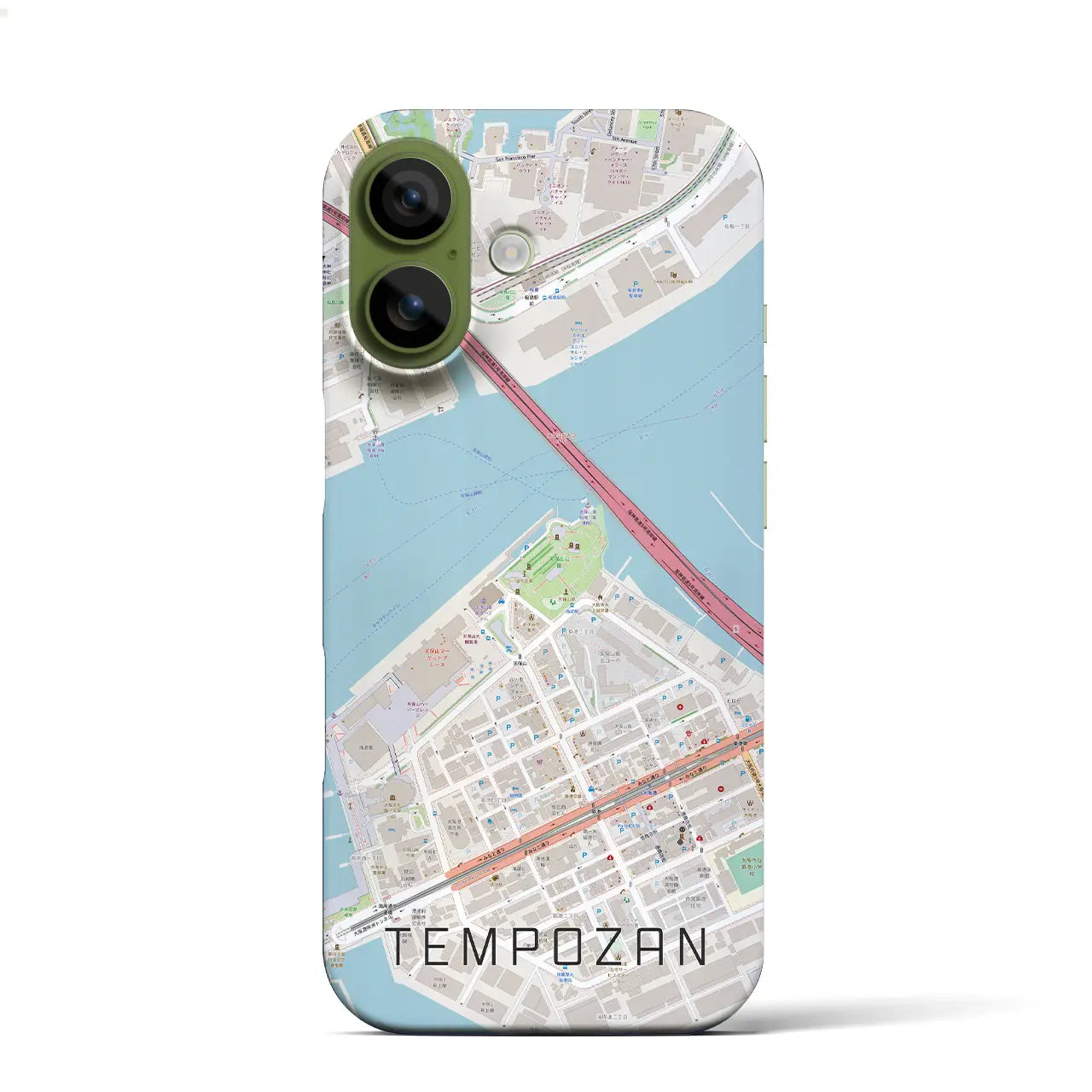【天保山（大阪府）】地図柄iPhoneケース（バックカバータイプ）ナチュラル・iPhone 17 Pro Max 用
