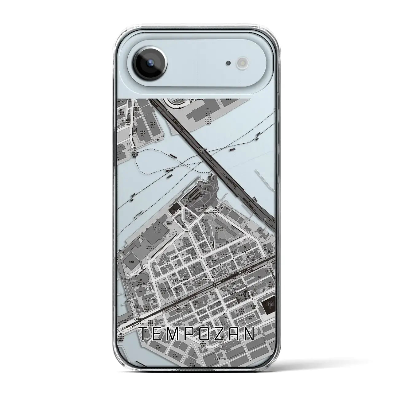 【天保山（大阪府）】地図柄iPhoneケース（クリアタイプ）