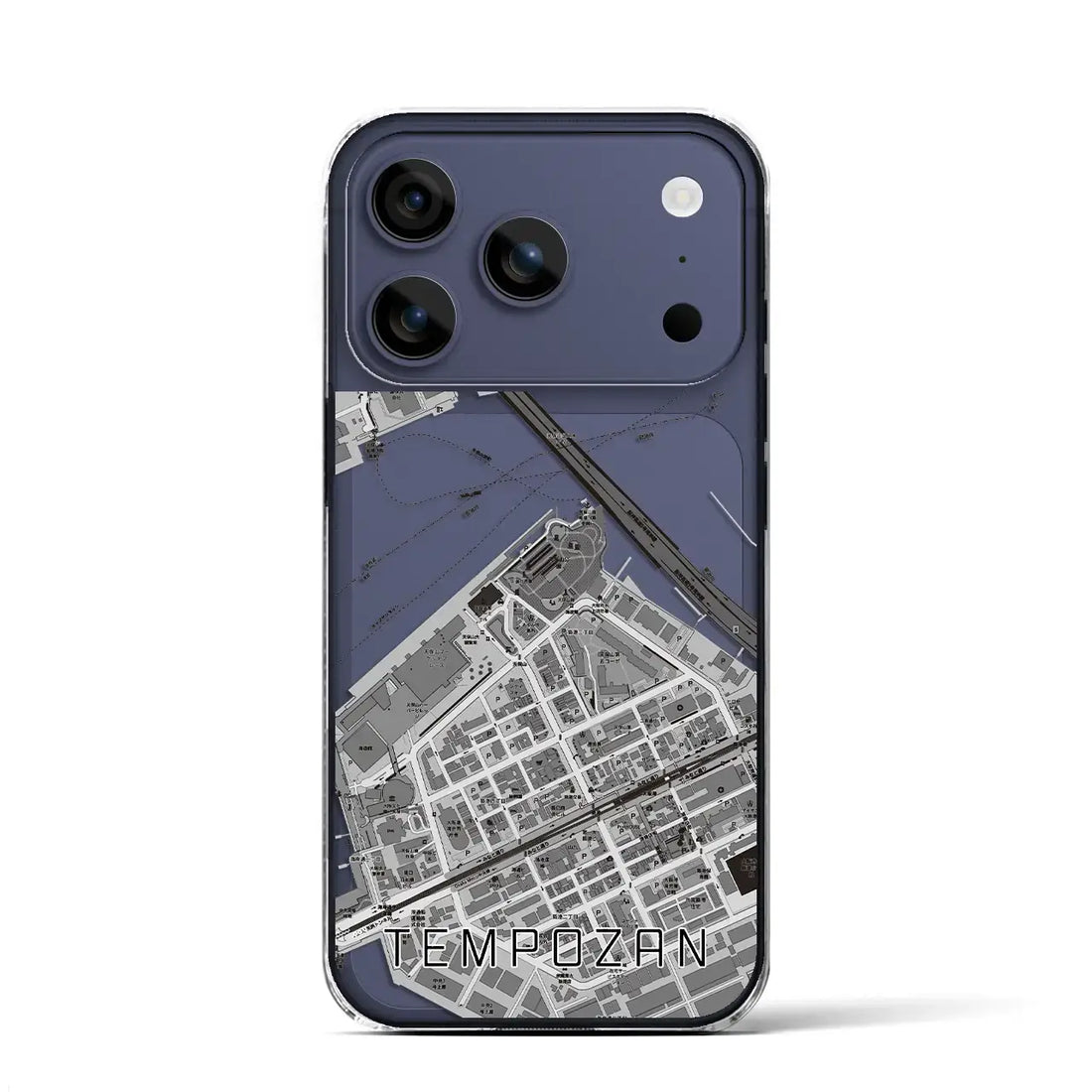 【天保山（大阪府）】地図柄iPhoneケース（クリアタイプ）