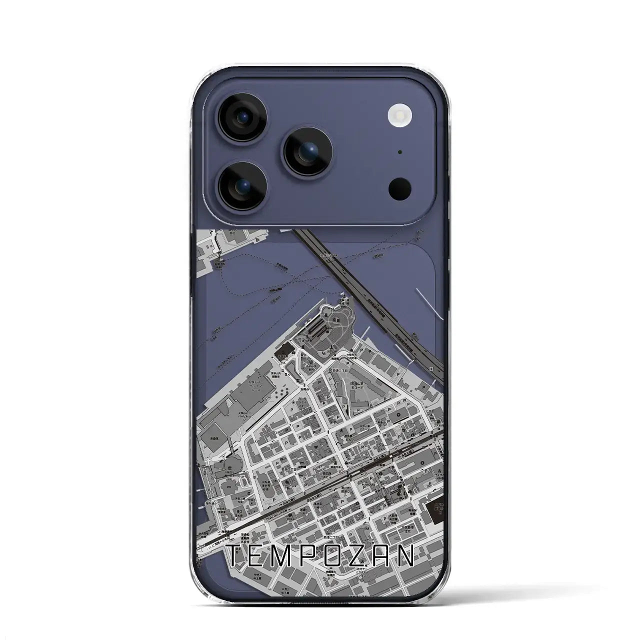 【天保山（大阪府）】地図柄iPhoneケース（クリアタイプ）