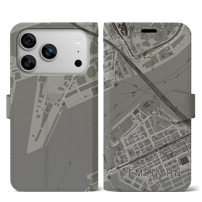 【天保山（大阪府）】地図柄iPhoneケース（手帳タイプ）