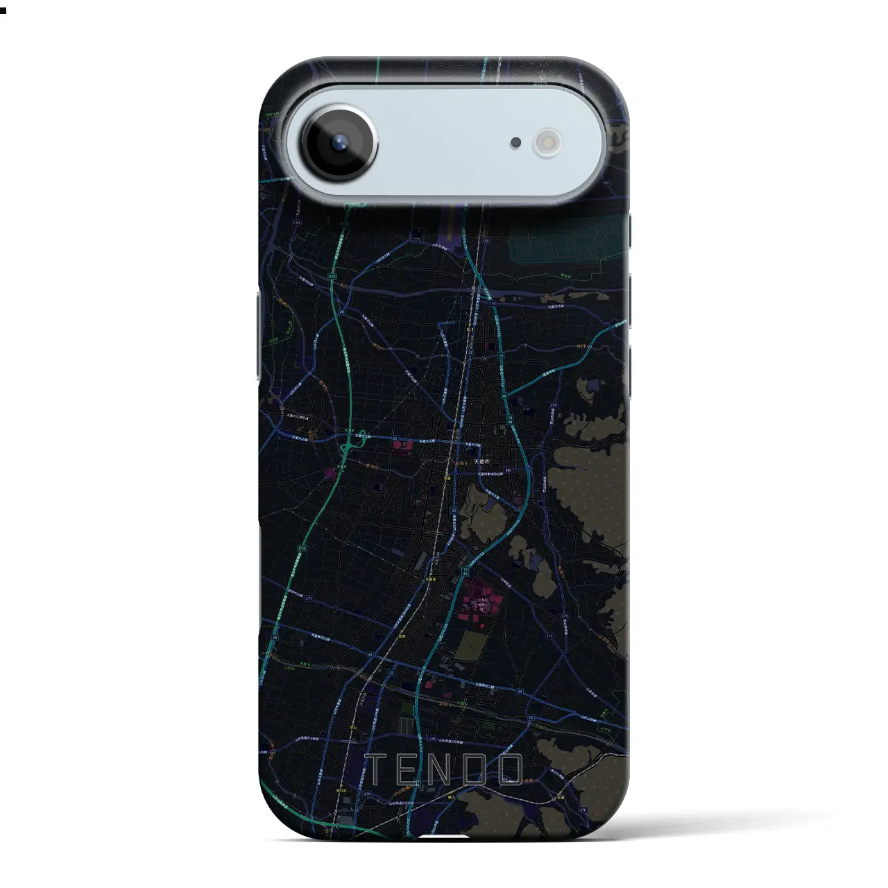 【天童（山形県）】地図柄iPhoneケース（バックカバータイプ）