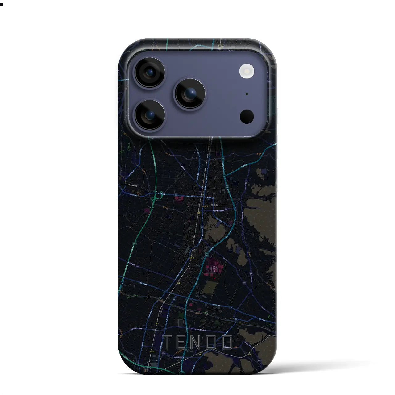 【天童（山形県）】地図柄iPhoneケース（バックカバータイプ）