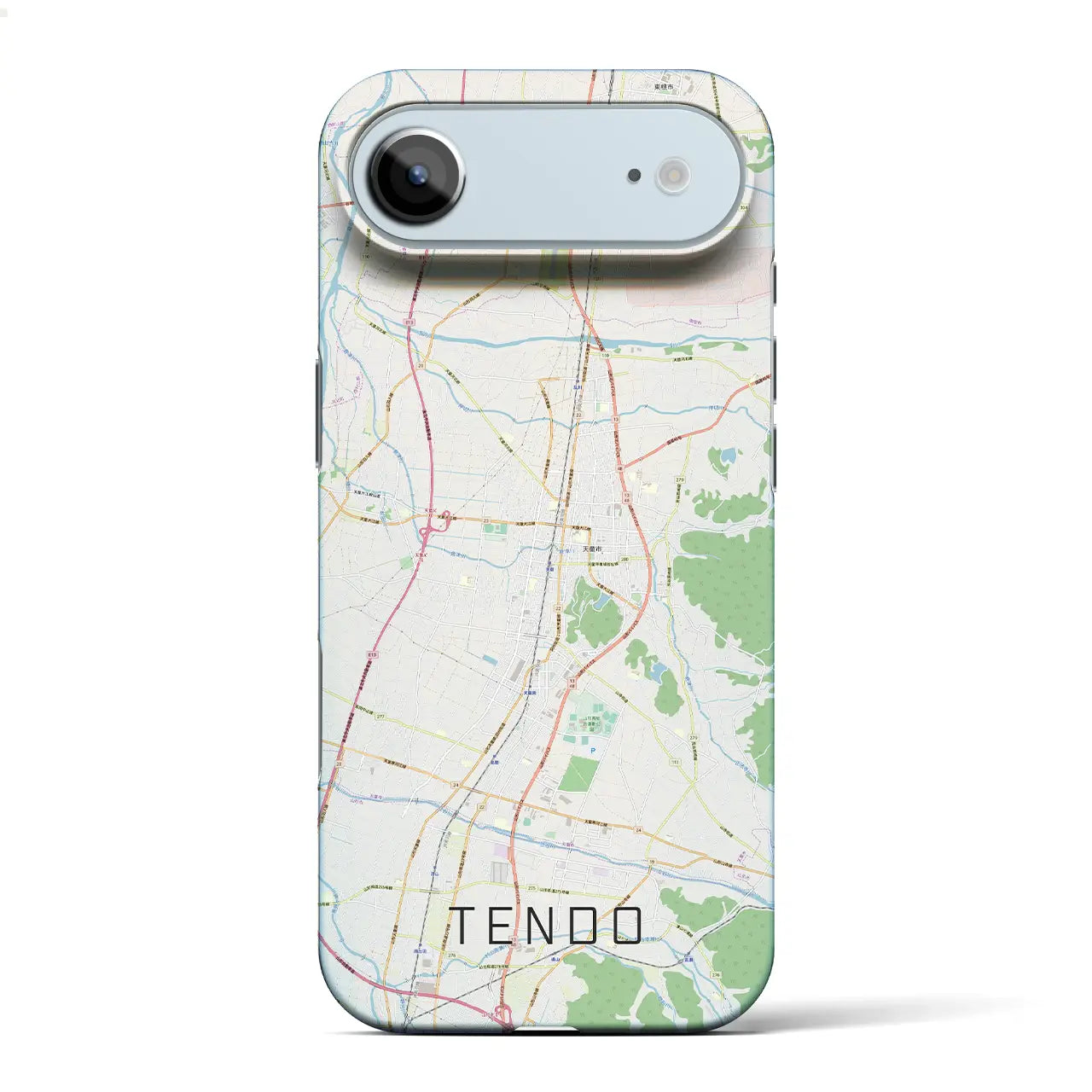 【天童（山形県）】地図柄iPhoneケース（バックカバータイプ）