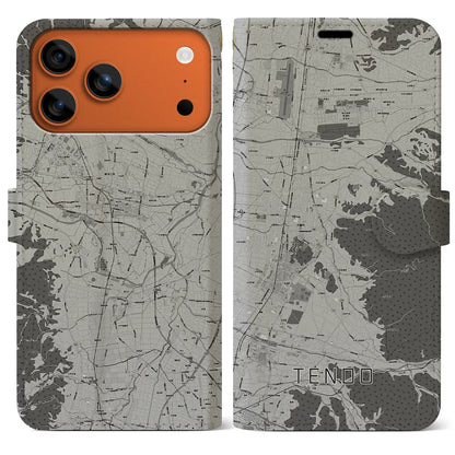 【天童（山形県）】地図柄iPhoneケース（手帳タイプ）