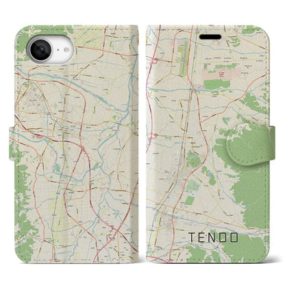 【天童（山形県）】地図柄iPhoneケース（手帳タイプ）