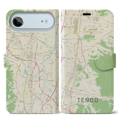 【天童（山形県）】地図柄iPhoneケース（手帳タイプ）