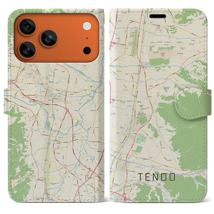 【天童（山形県）】地図柄iPhoneケース（手帳タイプ）